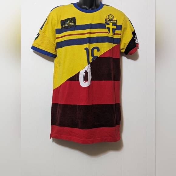 Men's Evolution in Design Color Block Shirt Soccer 2018 Size Large Yellow & Red - Picture 1 of 6